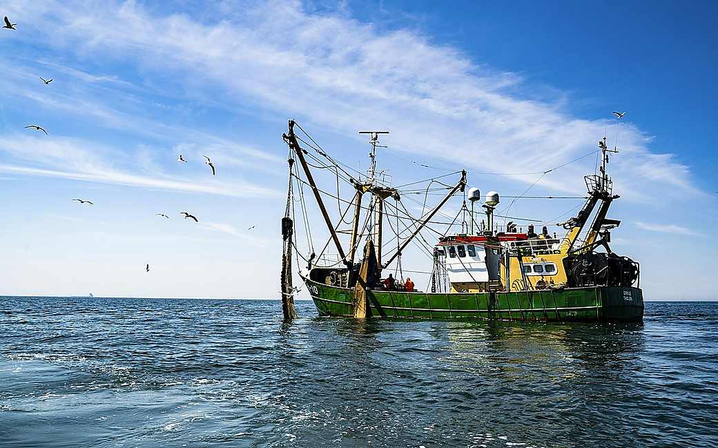 A fishing boat on the open ocean